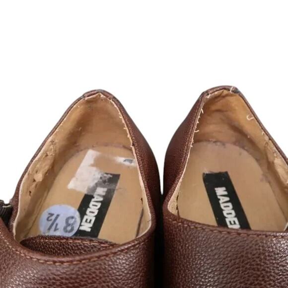Madden Shoe Men 8.5 Oxford Double Monk Strap Buckle Cap Toe Classic Formal Brown